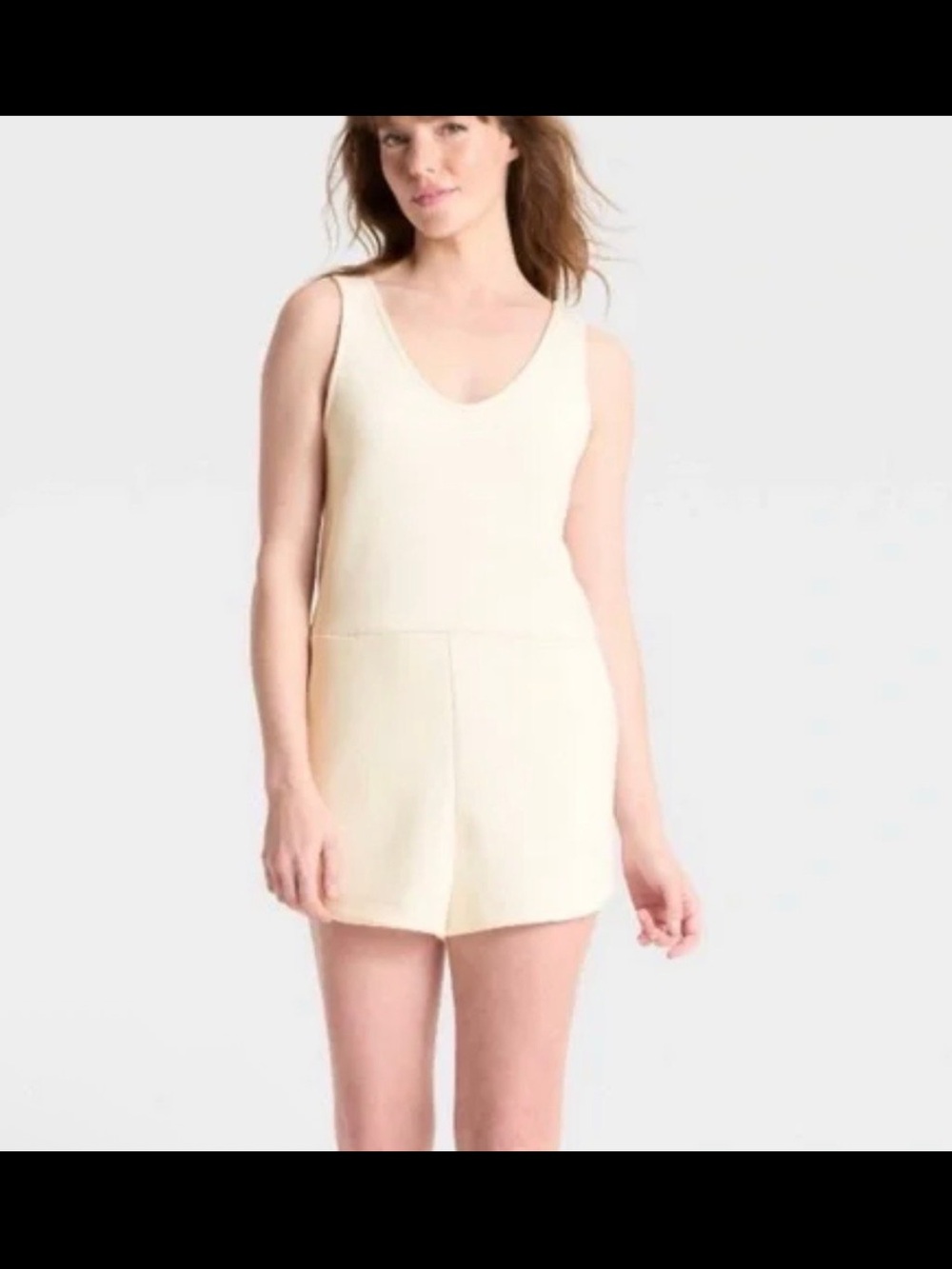 a new day Cream Sleeveless V-Neck Romper